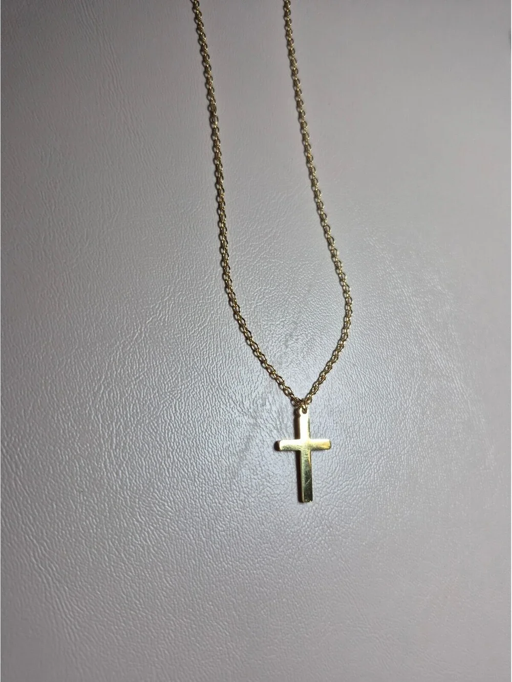 Gold-Tone Layered Cross Pendant Beaded Chain Necklace Set of 2